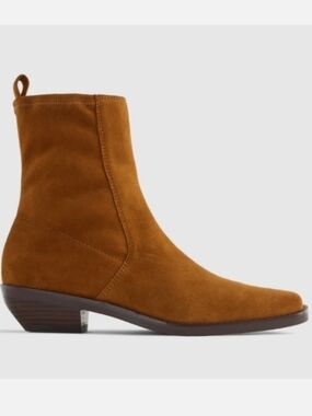 Madewell Suede Ankle Boots in Cognac